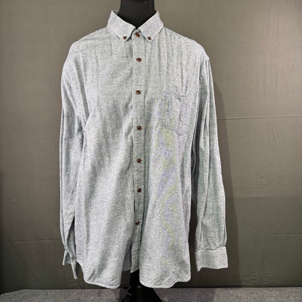 Rue Saint-Patrick Dress Shirt Men XL Heathered 100% Cotton Business Casual Gray